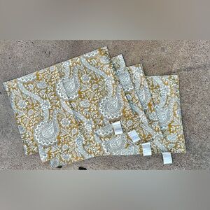 Williams•Sonoma gold, beige & grey placemats set -4